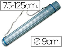 Portaplanos Plastico Liderpapel Diametro 9 cm Extensible Hasta 125 cm Azul