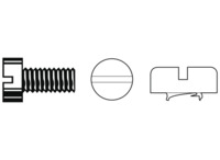 Zylinderkopfschraube, Schlitz, M2, Ø 3.8 mm, 8 mm, Stahl, verzinkt, DIN 84/ISO 1