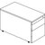 Buck rodante, H x P 570 x 800 mm, 1 cajón para material, 1 archivador colgante, blanco puro / aluminio blanco / blanco.