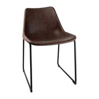 Bolero Side Chairs in Brown - Powder Coated Steel with Frame - Vintage Style
