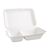 Fiesta Green Two Compartment Hinged Food Containers in White - 253mm x 200