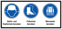 Sicherheitszeichen-Schild - Blau, 21 x 44.5 cm, Folie, Selbstklebend, Weiß