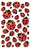Deko Sticker, Papier, Marienkäfer, rot, schwarz, 114 Aufkleber