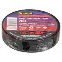 Tape: electrical insulating; W: 19mm; L: 20m; Thk: 0.177mm; black