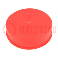 Plugs; Body: red; Out.diam: 112.5mm; H: 27.5mm; Mat: LDPE; push-in