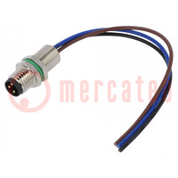 Connector: M8; male; PIN: 3; straight; for panel mounting; socket