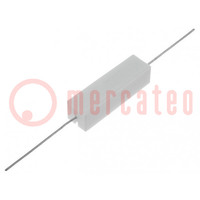 Resistor: wire-wound; cement; THT; 100mΩ; 7W; ±5%; 9.5x9.5x35mm