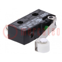 Microswitch SNAP ACTION; 0.1A/250VAC; 0.1A/80VDC; with roller