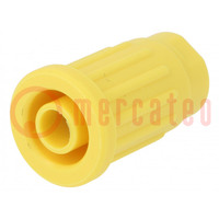 Connecteur: banane 4mm; socle; 24A; 1kV; jaune; 28,1mm; -25÷75°C