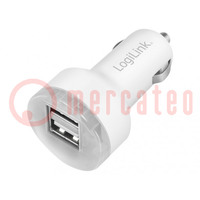 USB-Netzteil; USB-A-Buchse x2; Sp.Strom: 12÷24VDC; 5V/2,1A; weiss