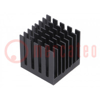 Heatsink: extruded; grilled; BGA; black; L: 25mm; W: 25mm; H: 24.5mm