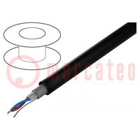 Cable: DMX; 2x0,35mm2; cuerda; 110Ω; -30÷70°C; Color: negro; 100m