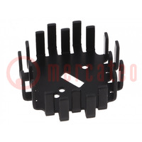 Heatsink: extruded; U; TO3; black; L: 64mm; W: 64mm; H: 23.3mm; 2.6°C/W