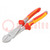 Pliers; side,cutting,insulated; 240mm; Cut: with side face