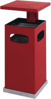 Außenascher/Abfallbehälter - Rot, 91 x 39.5 x 39.5 cm, Stahlblech, 38 l