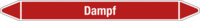 Rohrmarkierer ohne Gefahrenpiktogramm - Dampf, Rot, 3.7 x 35.5 cm, Seton, Weiß