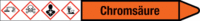 Rohrmarkierer mit Gefahrenpiktogramm - Chromsäure, Orange, 2.6 x 25 cm, Seton