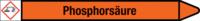 Rohrmarkierer mit Gefahrenpiktogramm - Phosphorsäure, Orange, 5.2 x 50 cm, Rot