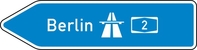 Anwendungsbeispiel: VZ Nr. 430-10 (Pfeilwegweiser zur Autobahn, linksweisend)