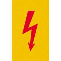 Spannungszeichen (Roter Blitz) Warnschild auf Bogen, Folienetik,gest,1,30x2,60cm