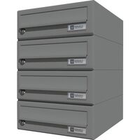 Produktbild zu JU 4-részes postaláda-egység, 300 x 440 x 380 mm, RAL 9007 acél szürke