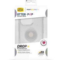 OtterBox Otter+Pop Case for iPhone 13 Pro, Shockproof, Drop proof, Protective Case with PopSockets PopGrip, 3x Tested to Military Standard, Clear