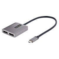 StarTech.com 2-Port USB-C MST Hub - USB Type-C naar 2x DisplayPort Multi-Monitor Adapter voor Laptops - Dual-DP tot 4K 60Hz met DP 1.4 Alt Mode & DSC - HDR - 30cm Kabel - Uitslu...