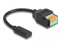 DeLOCK 66067 USB Kabel 0,15 m USB 2.0 USB C 5-pin terminal block Schwarz, Grün