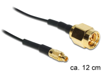 DeLOCK 88471 coax-kabel 0,12 m MMCX SMA Goud, Zwart