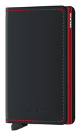 Secrid Slimwallet Briefttasche Schwarz, Rot Aluminium, Echtes Leder