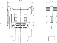 Amphenol C14610B00360015 złącze przewodów elektrycznych