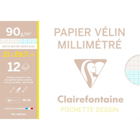 Clairefontaine 96554C Millimeterpapier A4 90 g/m² 12 Blätter