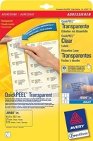 Avery J8560-25 étiquette à imprimer Transparent