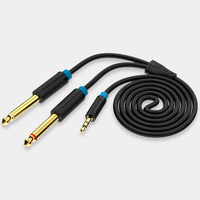 Vention 3.5mm TRS Male to Dual 6.35mm Male Audio Cable 2M Black
