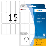 HERMA 10610 etiqueta autoadhesiva Rectángulo redondeado Blanco 480 pieza(s)
