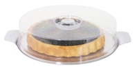 Runde Platte mit Haube 30 cm Kuchenplatte mit Haube aus Edelstahl 18/0, mit