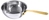 Mini Wok aus Edelstahl 12 cm mit Stiel aus Messing aus 1,2 mm Edelstahl 18/10,