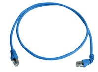 Patchkabel Cat.6A(IEC) MP8 FS 500 LSZH-0,5 m, 1x90° Tülle, blau