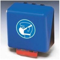 SecuBox MIDI blau mit Aufdruck "Augenschutz"