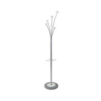 Alba Festival High Capacity Coat Stand with Umbrella Holder Silver/White PMFESTY
