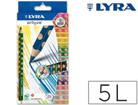 Lapices de Colores Lyra Groove Triangular Minas de 4,25 mm Caja de 5 Colores