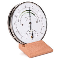 Hygrometer mit Thermometer 122HT, chrom/buche