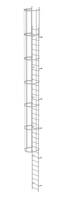 Einzügige Steigleiter mit Rückenschutz (Bau) Aluminium eloxiert, 10,72m