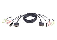 DVI Cable for KVM: CS1768 6ft USB DVI-I Single Link, 1.8 m, USB, USB, DVI-I, Black, DVI-I (M), USB A (M), 2 x 3.5mm Jack KVM Kabel