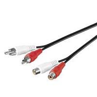 Stereo Ext. Cable, 5 meter Stereo Extension cable 2 x RCA male to 2 x RCA female Audiokabel