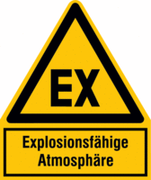 Warnsymbol-Kombi-Schild - Warnung vor explosionsfähiger Atmosphäre, Folie