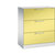 Armario para archivadores colgantes ASISTO, anchura 800 mm, con 3 cajones, gris luminoso / amarillo azufre.