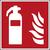 Hinweisschild, Brandschutzkennzeichnung, Feuerlöscher, Folie, 100x100 mm, DIN EN