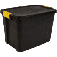 Aufbewahrungsbox 60l HW442 schwarz / gelb