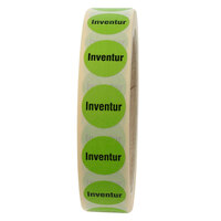 Inventuretiketten, Ø 20 mm, Inventur, 1.000 Etiketten, Papier grün und schwarz, permanent